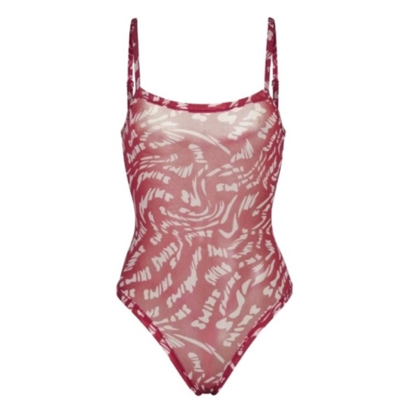 Skims Summer Mesh Strappy Bodysuit |Color: Raspberry Swirl| LIMITED EDITION|NEW! - Picture 1 of 10